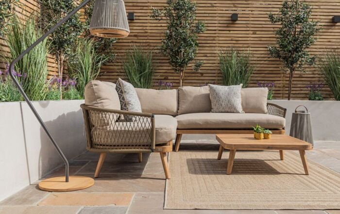 Maze Bali Rope Weave Outdoor Corner Set With Chair