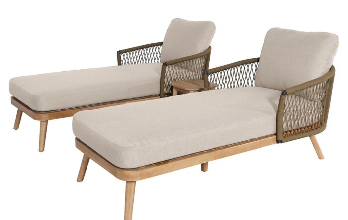 Maze Bali Double Sunlounger Set With Side Table