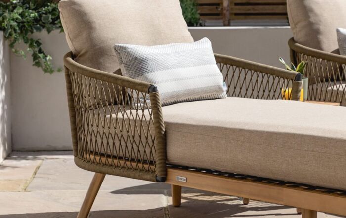 Maze Bali Double Sunlounger Set With Side Table