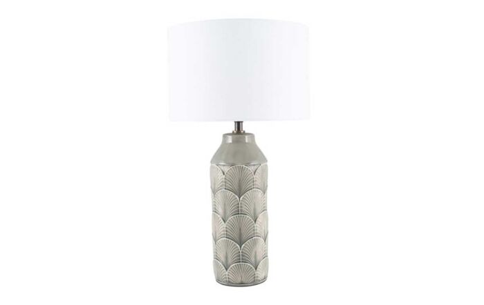 Pacific Lifestyle Bethan Embossed Grey Ceramic Table Lamp