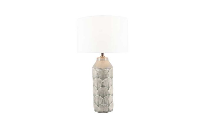 Pacific Lifestyle Bethan Embossed Grey Ceramic Table Lamp