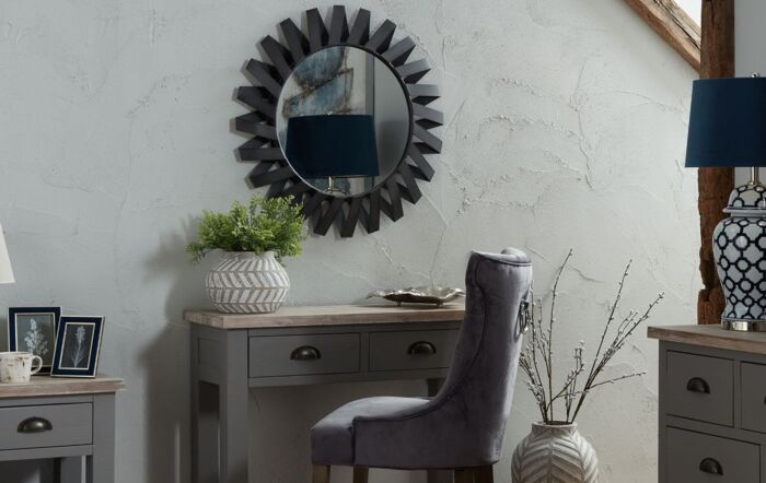 Hill Interiors Black Origami Sunburst Mirror