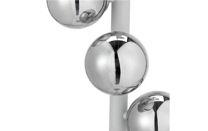 Pacific Lifestyle Blair Smoke Glass Ball and Grey Metal Floor Lamp
