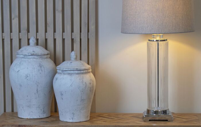 Hill Interiors Bloomville Large Stone Ginger Jar