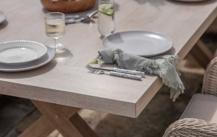 Bramblecrest Chedworth Eight Seater Rectangle Garden Dining Set - Sandstone