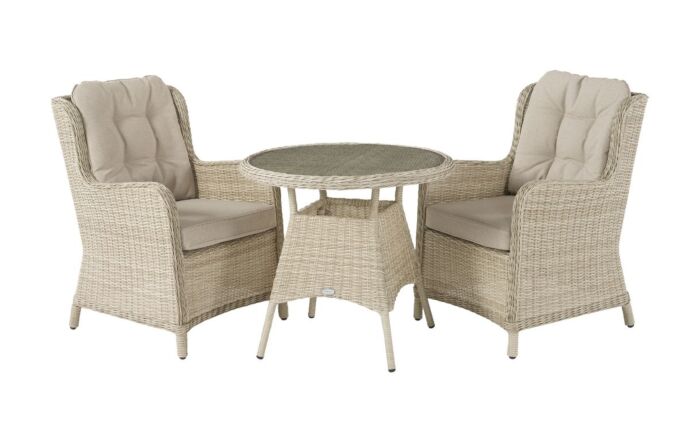 Bramblecrest Chedworth Rattan Bistro Set - Sandstone