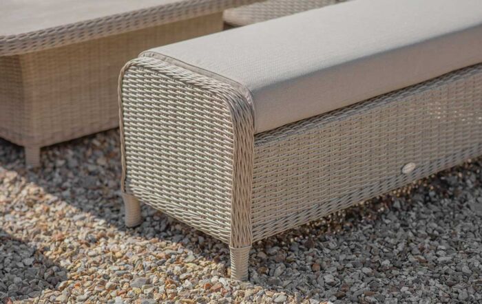 Bramblecrest Chedworth Reclining Square Sofa with Ceramic Adjustable Table & 2 Benches - Sandstone