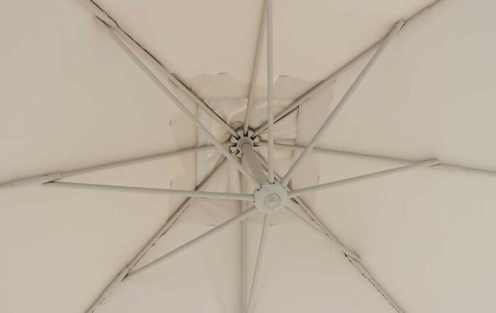 Bramblecrest Lichfield 2.7m Square Side Post Parasol with Granite Base & Protective Cover - Mocha