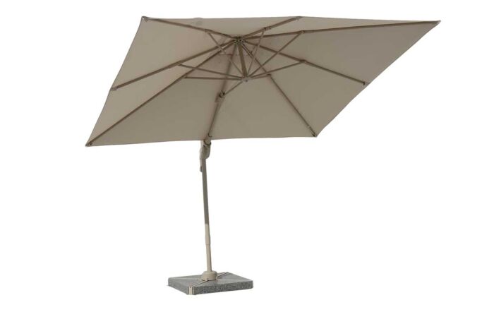 Bramblecrest Lichfield 2.7m Square Side Post Parasol with Granite Base & Protective Cover - Mocha