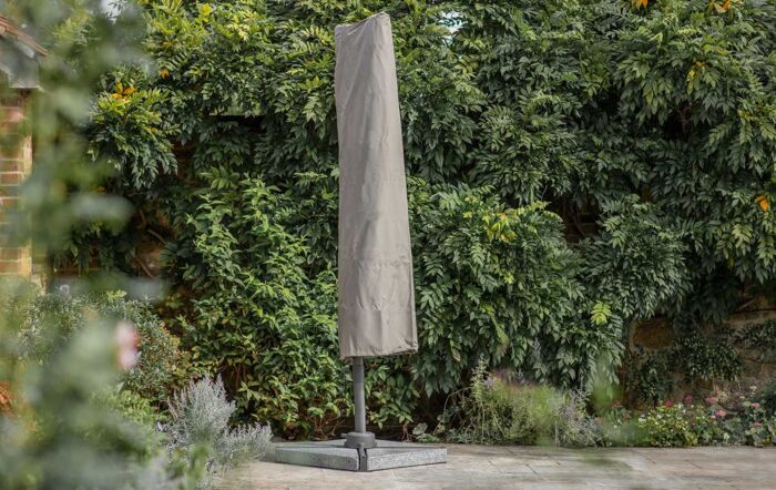 Bramblecrest Lichfield 2.7m Square Side Post Parasol with Granite Base & Protective Cover - Sand