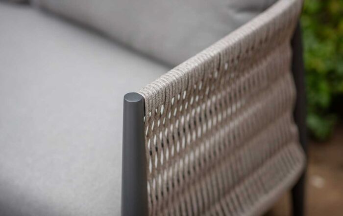 Bramblecrest Mauritius Corner Sofa Set with Ceramic Adjustable Table - Grey