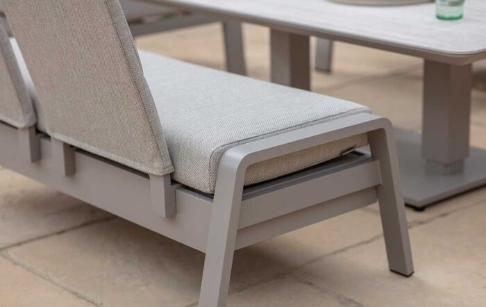 Bramblecrest Prague Three Seat Garden Sofa Set with Adjustable Garden Table - Latte