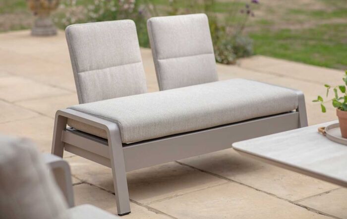 Bramblecrest Prague Three Seat Garden Sofa Set with Adjustable Garden Table - Latte