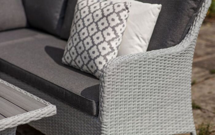 Bramblecrest Tetbury Mini Outdoor Corner Sofa Set with Adjustable Table - Graphite