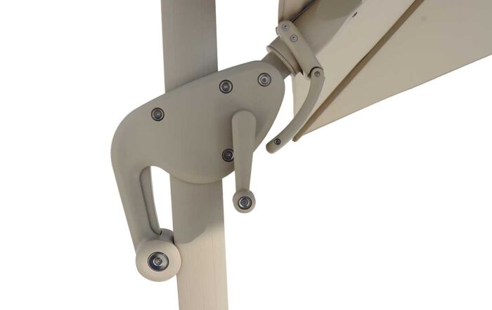 Bramblecrest Truro 3m Square LED Cantilever Parasol with Granite Base and FREE Cover - Mocha