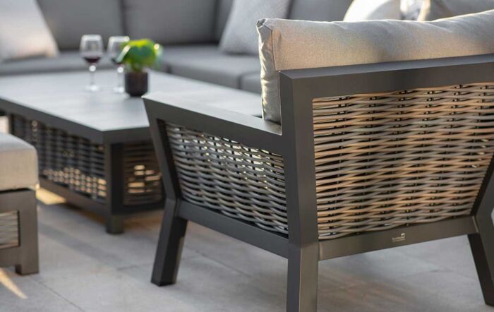 Bramblecrest Tuscan Modular L-Shape Sofa, Large Rectangle Piston Table, Long Bench & Chair