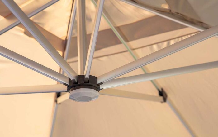 Bramblecrest Worcester 4m x 3m Rectangle Cantilever LED Parasol with Cover - Sand