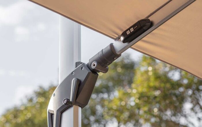 Bramblecrest Worcester 4m x 3m Rectangle Cantilever LED Parasol with Cover - Sand