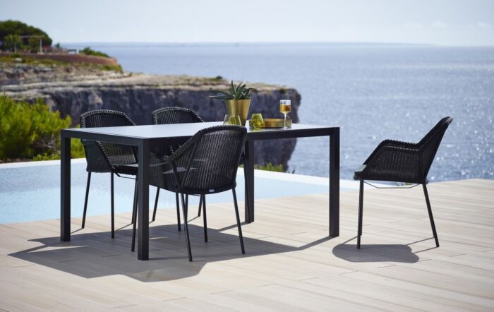 Cane-Line Breeze Four Seater Dining Set - Black Cane-Line Breeze Four Seater Dining Set - Black