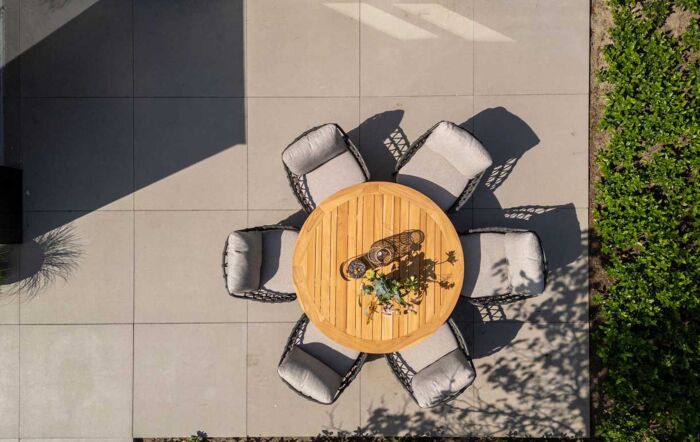 4 Seasons Outdoor Calpi 6 Seat Dining Set with Low Saba Table