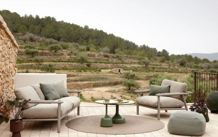 Cane-Line Sticks Taupe Aluminium Lounge Chair - Sand