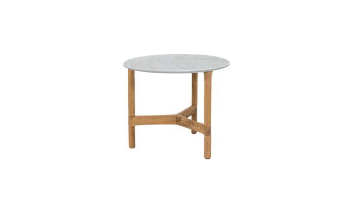 Cane-Line Twist Teak Coffee Table - Fossil Grey Ceramic Top