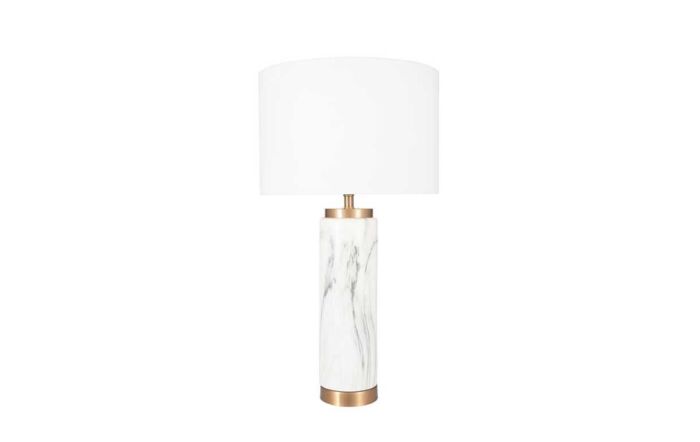 Pacific Lifestyle Carrara Marble Effect Ceramic Tall Table Lamp