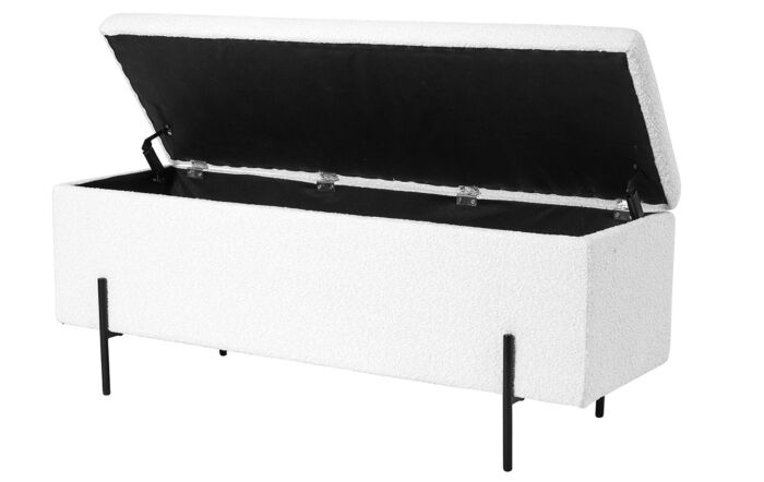 Pacific Lifestyle Catania Bouclé Storage Bench With Black Legs