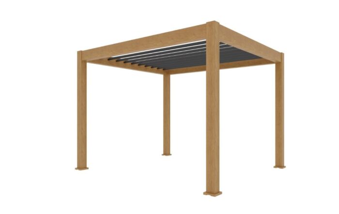 Celtic Leisure Saturn 3m x 3m Aluminium Pergola - Wood Effect