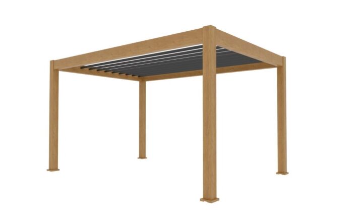 Celtic Leisure Saturn 3m x 4m Aluminium Pergola - Wood Effect