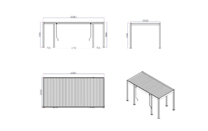 Celtic Leisure Saturn 3m x 6m Aluminium Pergola - Anthracite