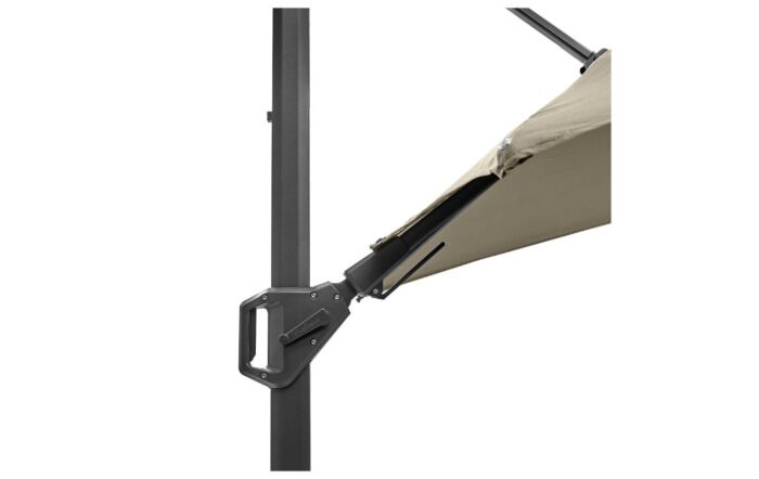 Pacific Lifestyle Challenger T2 3m Square Champagne Free Arm Parasol With 90kg Wheeled Base