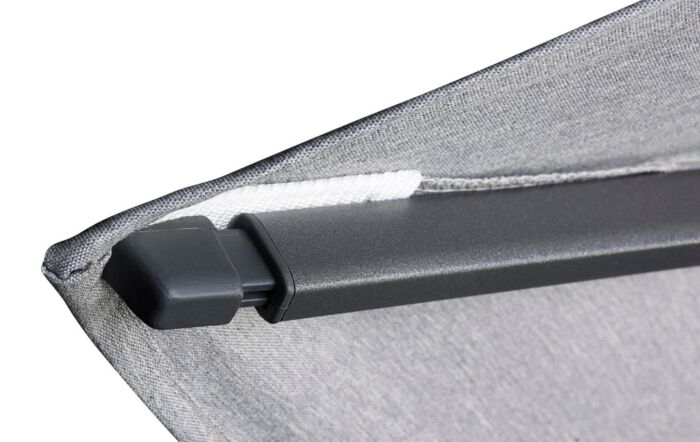 Pacific Lifestyle Challenger T2 Premium 2.6 x 3.5 Anthracite/Faded Black Parasol With Ancona 90kg Base And 30kg Add On Weight