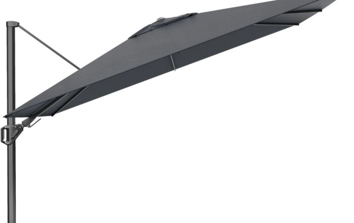 Pacific Lifestyle Challenger T2 Premium 2.6 x 3.5 Anthracite/Faded Black Parasol With Ancona 90kg Base And 30kg Add On Weight