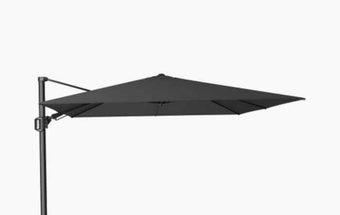 Pacific Lifestyle Challenger T2 3m Square Faded Black Cantilever Parasol & 90kg Wheeled Base