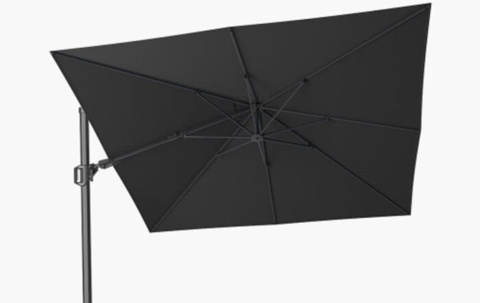 Pacific Lifestyle Challenger T2 3m Square Faded Black Cantilever Parasol & 90kg Wheeled Base