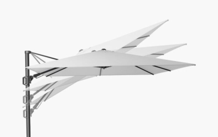 Pacific Lifestyle Challenger T2 3.5m x 2.6m Manhattan Grey Cantilever Parasol With 90kg Wheeled Base