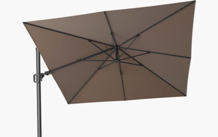 Pacific Lifestyle Challenger T2 3m Square Havana Taupe Cantilever Parasol with 90kg Wheeled Base