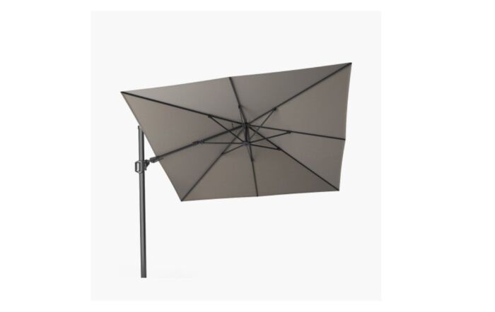 Pacific Lifestyle Challenger T2 3m Square Premium Manhattan Grey Cantilever Parasol & 90kg Wheeled Base