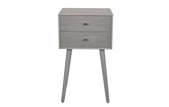 Pacific Lifestyle Chaya dark Grey Pine Wood 2 Drawer Bedside Table