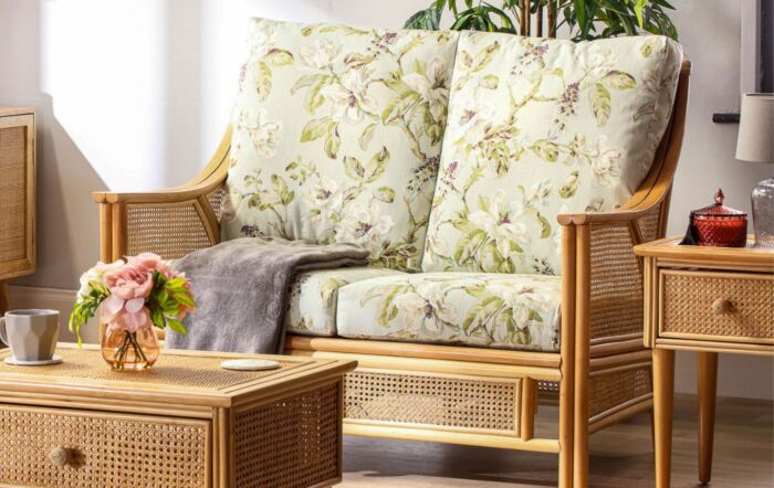 Desser Chester Natural Cane 2 Seat Sofa Suite