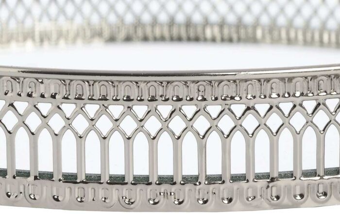 Hill Interiors Set Of Two Circular Nickel Trays