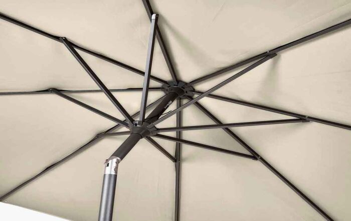 Riva 3m Round Parasol with 25kg Base - Champagne 