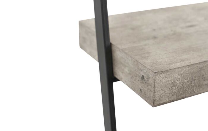 Pacific Lifestyle Jersey Concrete Effect Wood and Black Iron Four Shelf Unit