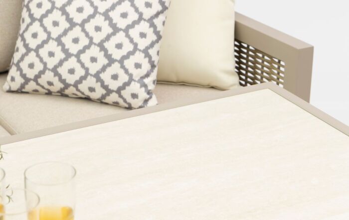 JB Furniture Exclusive Conrad Rattan Three Seat Adjustable Garden Sofa Set - Latte