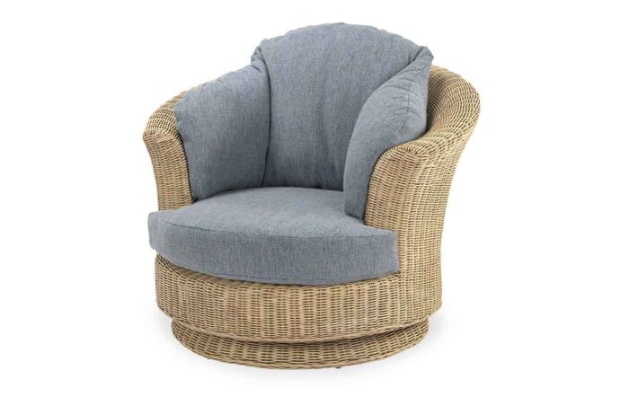 Desser Corsica Cane Rattan Wicker Swivel Chair