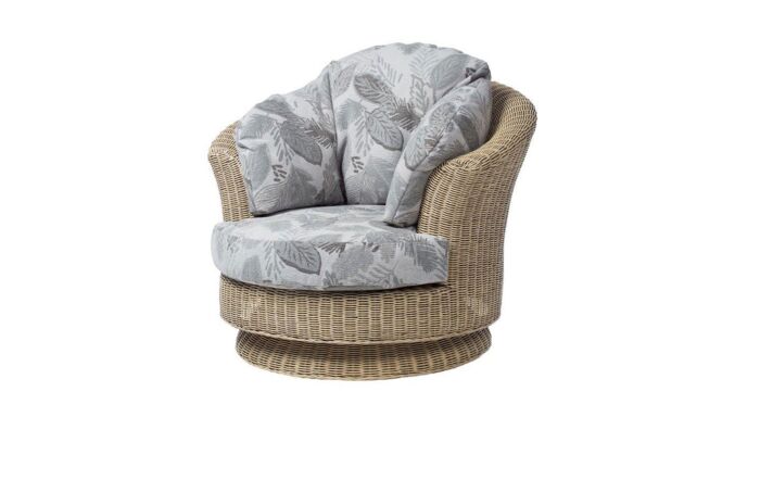 Desser Corsica Cane Rattan Wicker Swivel Chair