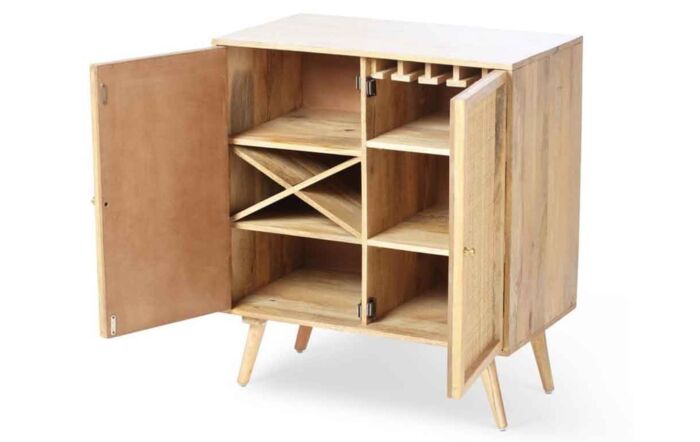 Desser Manhattan Tall 2 Door Sideboard Rattan & Wood Wine Cabinet In Natural Desser Manhattan Tall 2 Door Sideboard Rattan & Wood Wine Cabinet In Natural