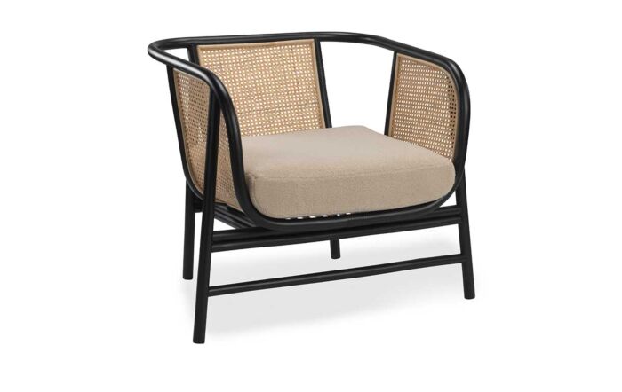 Desser Seoul Black Occasional Chair in Latte Fabric