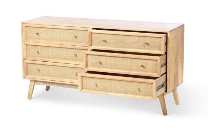 Desser Venice Natural 6 Drawer Wide Chest Desser Venice Natural 6 Drawer Wide Chest